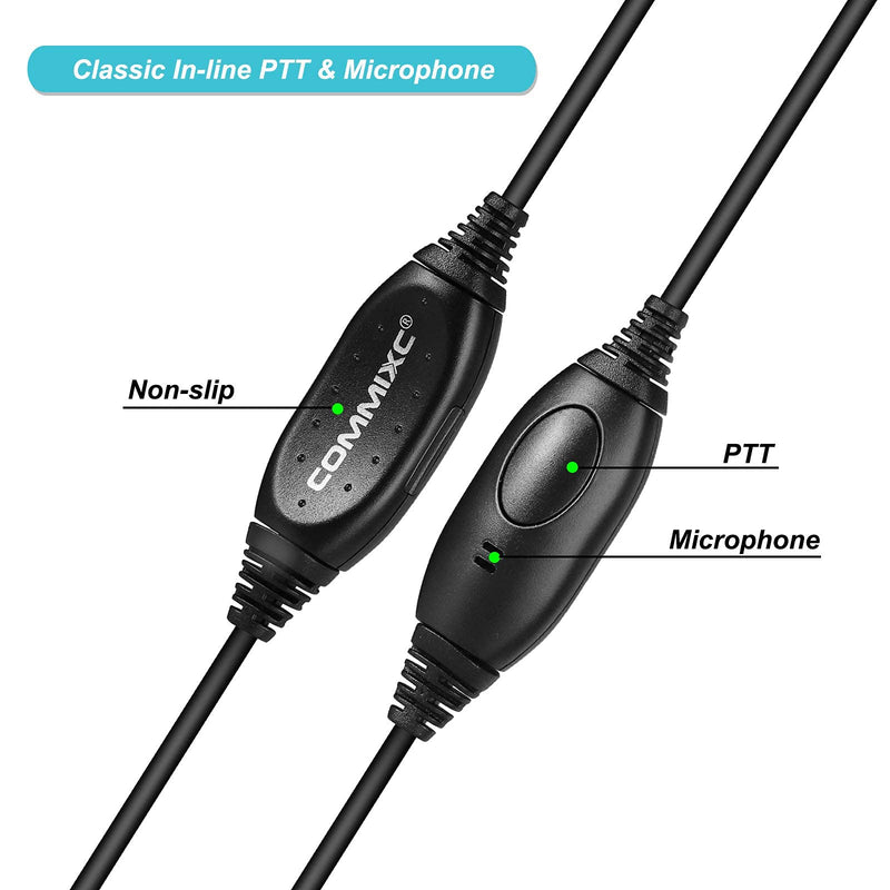 [Australia - AusPower] - COMMIXC (2 Pack) Walkie Talkie Earpiece, 2.5mm 1-Pin in-line Walkie Talkie Headset with PTT Mic, Compatible with Motorola Talkabout Two-Way Radios 