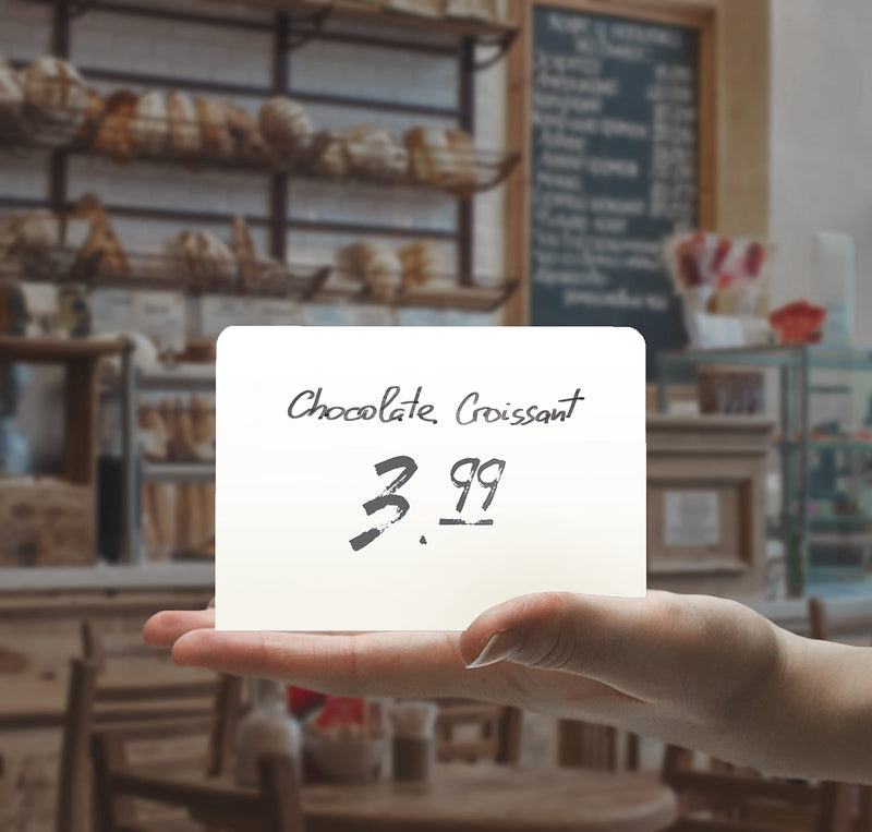 [Australia - AusPower] - 15 Pack Mini Whiteboard Signs for Dry Erase Markers - Plastic Message Board - Food Labels for Party - Table Numbers - Small White Board - Dry Erase Boards 15 L White 
