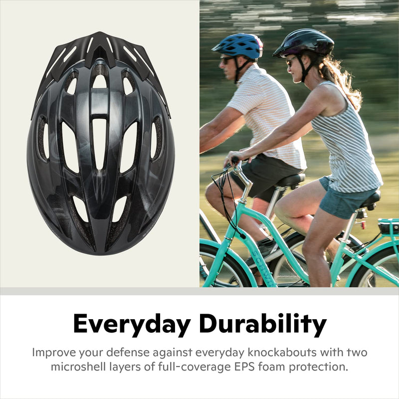 [Australia - AusPower] - Schwinn Intercept Adult/Youth Bike Helmet, 10 Vents, Durable Micro Shell, Adjustable Dial Fit, Multiple Colors Black 