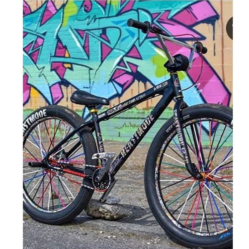 [Australia - AusPower] - BEEGETTE Bicycle Spoke Skins Wraps BMX MTB Kids Road Mountain Bike Colorful Wheel Decoration-72 Black 