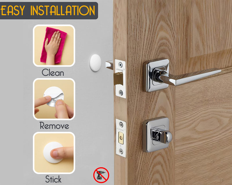 [Australia - AusPower] - Door Stopper Wall Protector Small 1.57" (12 PCS) - Door Stop with Strong Back Adhesive - Quiet and Shock Absorbent Silicone Wall Protectors from Door Knobs - Protects Every Wall Surface Small Size 1.57" (12 PCS) 