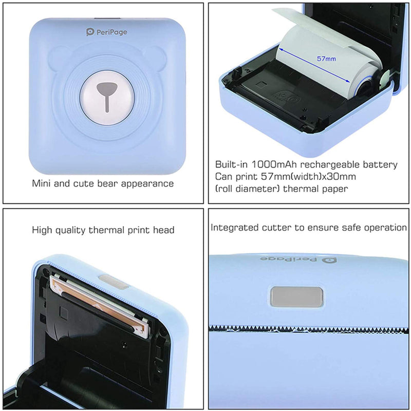 [Australia - AusPower] - Marklife Portable Notes Printer Thermal Bluetooth Label Printer Photo Picture Printer Memo Receipt Paper Thermal Printer with 6 Rolls Paper 