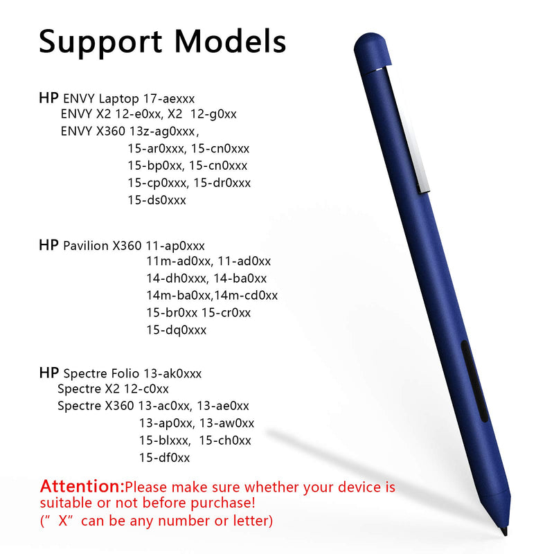 [Australia - AusPower] - Active Stylus Pen for HP Specter X360 Envy X360 Pavilion x360 Spectre x2 Envy x2 Laptop-“Specified Model”-Please Check Your Model,Don't just Look at This Title, See ② in The Description (Blue) blue 