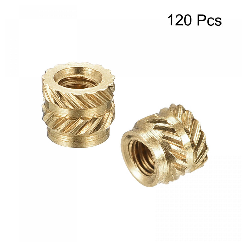 [Australia - AusPower] - uxcell Knurled Insert Nut M2 x 3mm L x 3.5mm OD Female Thread Brass Embedding Nut 120 Pcs M2 x 3mm x 3.5mm 