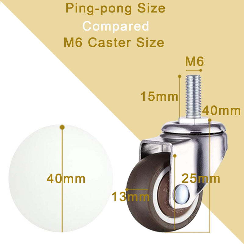 [Australia - AusPower] - 4pcs/Set 1 inch Shopping Cart Wheel Trolley Swivel Caster Wheels Rubber Threaded Stem Caster Wheel, 44lb/20kg Load Capacity,Small stem wheels caster wheels 