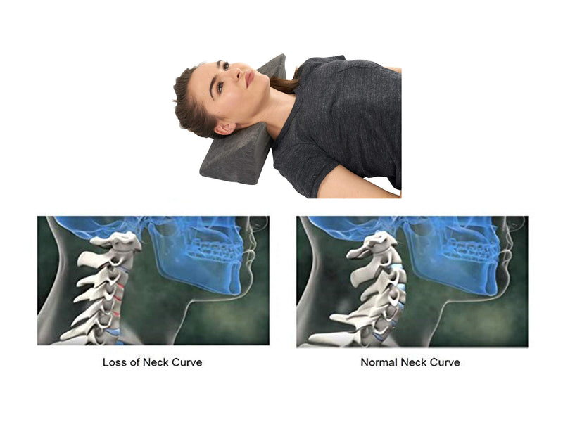 [Australia - AusPower] - Restorative Cervical Traction Neck Fulcrum Wedge Pillow for Back & Shoulder Pain Relief - Chiropractic Alignment Device for Spinal Curve Tension, Stretching, and Forward Head Therapy || TMJ Relief 