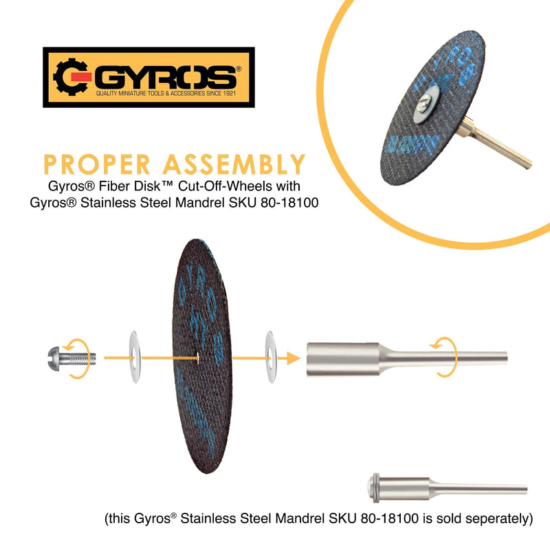 [Australia - AusPower] - GYROS 1.75” Resin Cut-Off Wheels for Rotary Tools, 12 Double Fiberglass Reinforced Cutting Discs. High-Tensile for Materials like Steel, Bronze. Dremel Cutting Tool Accessory. Made in USA 11-31702/12 HT-High Tensile 1.75" ( 12 pcs ) 