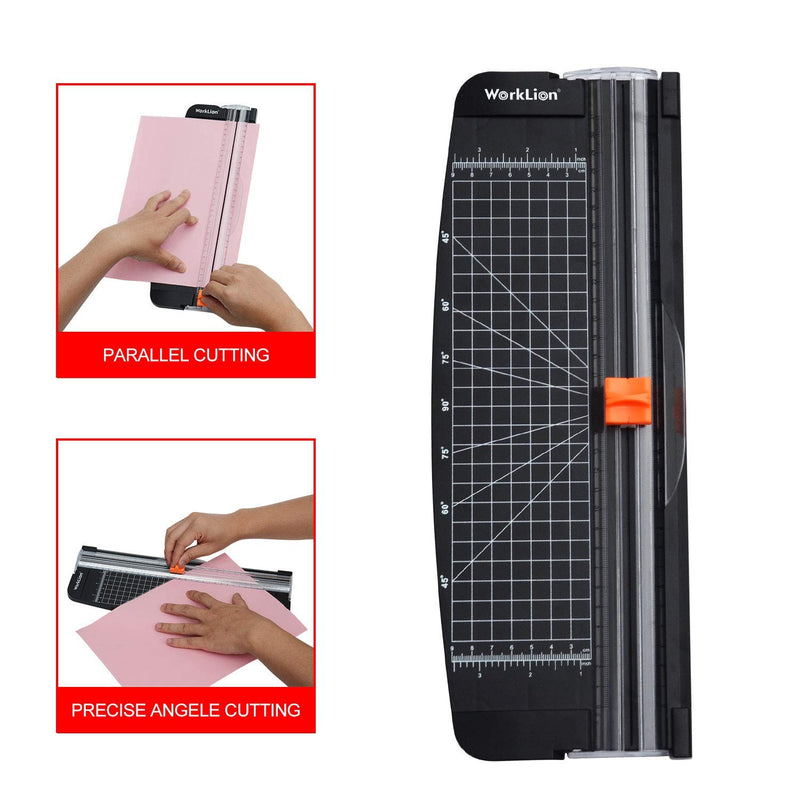 [Australia - AusPower] - WORKLION Small Paper Trimmer, Portable Paper Cutter for Label, Origami, Card, Photo, Coupon, Scrapbook, Cardstock, Laminated Paper, and Craft Project 