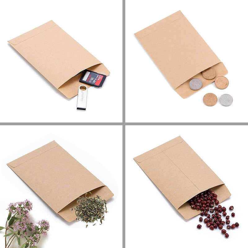 [Australia - AusPower] - 200 Packs Self-Adhesive Small Parts Envelopes Kraft Self Sealing Seed Coin Packets Envelope Stamps Storage for Home Garden Wedding Office, 2.25"×3.5" 2.25"×3.5" 