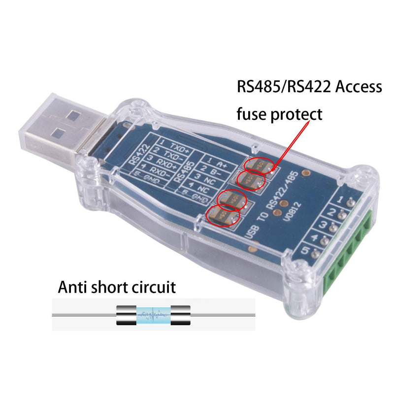 [Australia - AusPower] - USB to RS485 RS422 Serial Adapter FTDI Chip USB to 6Pin Terminal Block Converter Support Win XP Win 7 Win 8 Win10 Mac Android 