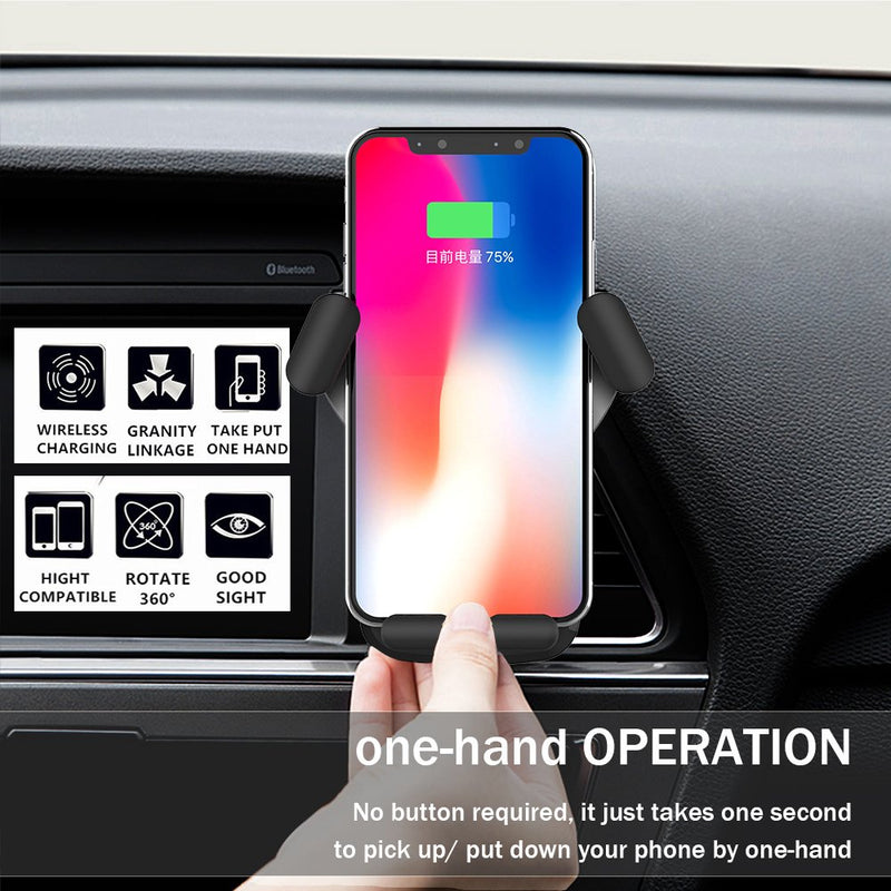 [Australia - AusPower] - Practbeauty Compatible with iPhone X 8/8 Plus Samsung Galaxy S8 S7/S7 Edge Note 8 Automatic Smartphone Fast Charger Wireless Car Mount 