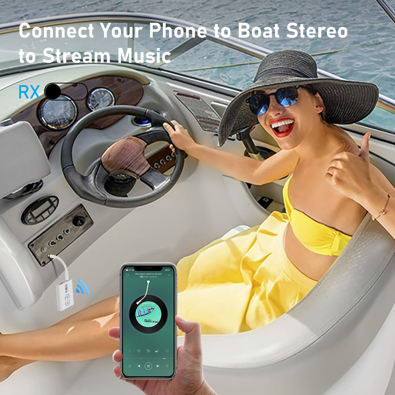 [Australia - AusPower] - 1Mii Bluetooth Transmitter Receiver for TV/Airplane to Headphones, Bluetooth 5.3 AUX/RCA Audio Adapter with AptX Adaptive/Low Latency/HD Audio, Dual Link, Wireless Receiver for Home Stereo, Boat, Gym White 