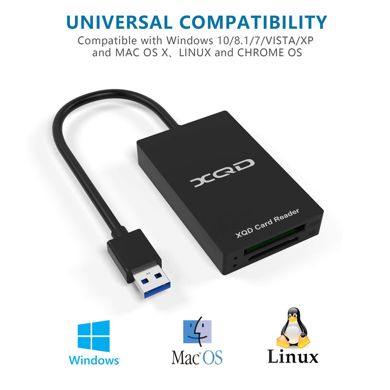 [Australia - AusPower] - XQD Card Reader, USB 3.0 XQD/SD Card Reader Dual Slot Memory Card Reader 5Gpbs Super Speed Compatible with Sony G/M Series, Lexar 2933x/1400x USB Mark XQD Card, SD/SDHC Card for Windows/Mac OS 