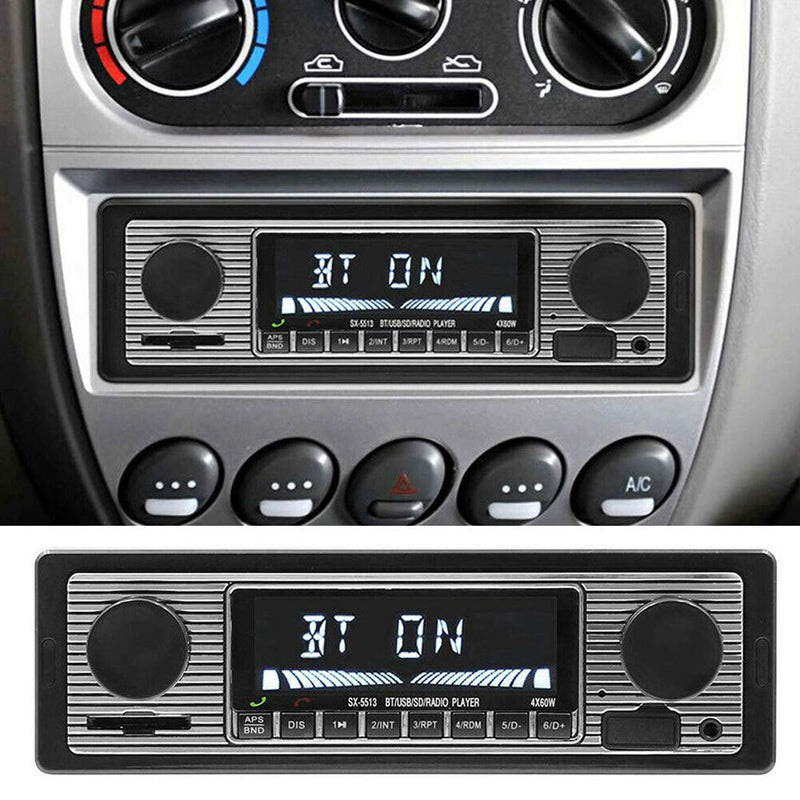 [Australia - AusPower] - Car Stereo for Bluetooth, Retro Car FM Radio Smart Player, Electronic Auto FM Radio Receiver, Hands-Free Calling, Support MP3/WMA/WAV/AUX black 