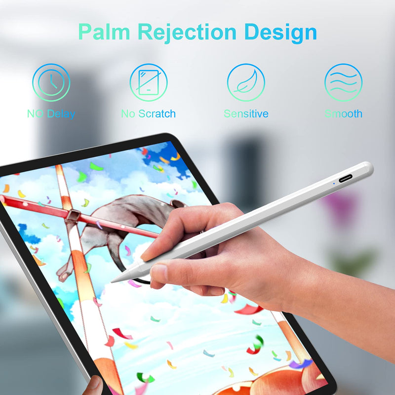 [Australia - AusPower] - Soke Stylus Pen for iPad Touch Screen with Palm Rejection, Active Pencil Compatible with Apple iPad Pro 11/12.9 Inch, iPad 6/7/8th, iPad Air 3rd/4th, iPad Mini 6th/5th Generation for Writing/Drawing 