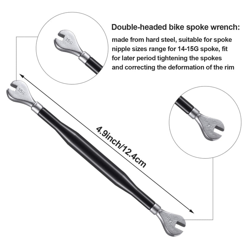 [Australia - AusPower] - Mudder 5 Pieces Bicycle Spoke Wrench Bike Spoke Tool with 1 Piece Tire Lever Bike Rim Correct Kit Cycling Pocket Tools for Bike Repair, Totally 6 Pieces Spoke Tool Kit 
