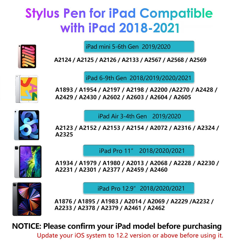 [Australia - AusPower] - koucoaka Stylus Pen for iPad - Stylus Pencil with Palm Rejection,Tilt,Magnetic Function - Compatible with 2018-2021 iPad Pro (11/12.9 Inch) iPad 6th/7th/8th,iPad Mini 5th,iPad Air 3rd/4th Gen 