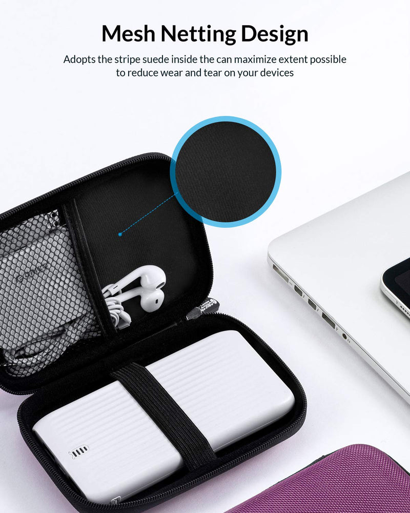 [Australia - AusPower] - ORICO Hard Drive Case 2.5 inch External Drive Storage Carrying Bag Waterproof Shockproof with Inner Size 5.5x3.5x1.0inch for Organizing HDD and Electronic Accessories, Purple(PHD-25) 