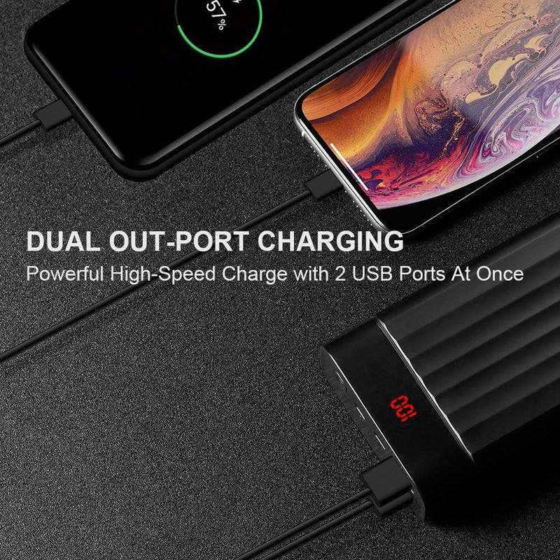 [Australia - AusPower] - Portable Charger 20000mAh,Aigo Power Bank High Capacity External Battery Pack with Dual USB Port and LCD Display for iPhone,Samsung Galaxy,Nintendo and More 