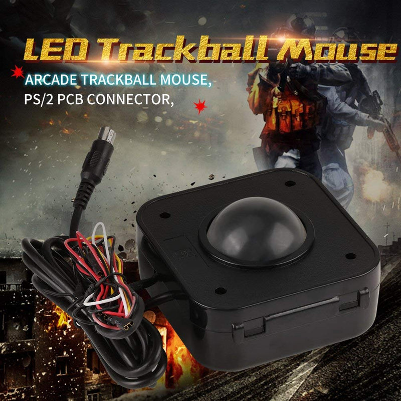 [Australia - AusPower] - Trackball Mouse Lighted Illuminated 4.5cm Round LED Trackball Mouse PS/2 PCB Connector Wired Trackball for Arcade Game Machine 