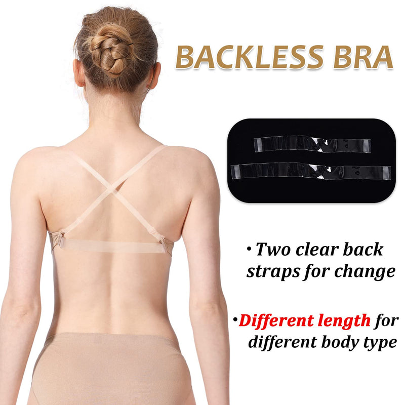 [Australia - AusPower] - MOLLDAN Professional Ballet Dance Bras for Women&Girls Seamless Freebra with Adjustable Clear Straps No Sponge Big Girls 12-15years（bust26-29“） 
