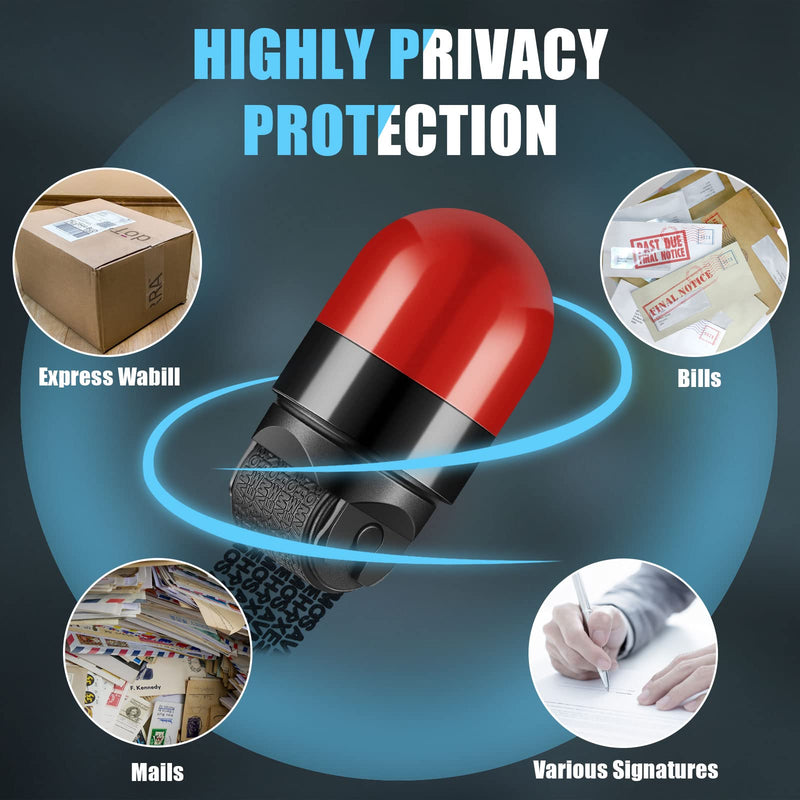 [Australia - AusPower] - 6 Pieces Identity Protection Roller Stamps Dual Side ID Stamp Roller Identity Theft Protection Stamp Wide Rolling Security Stamp for Privacy Protection, ID Blockout and Address Blocker 