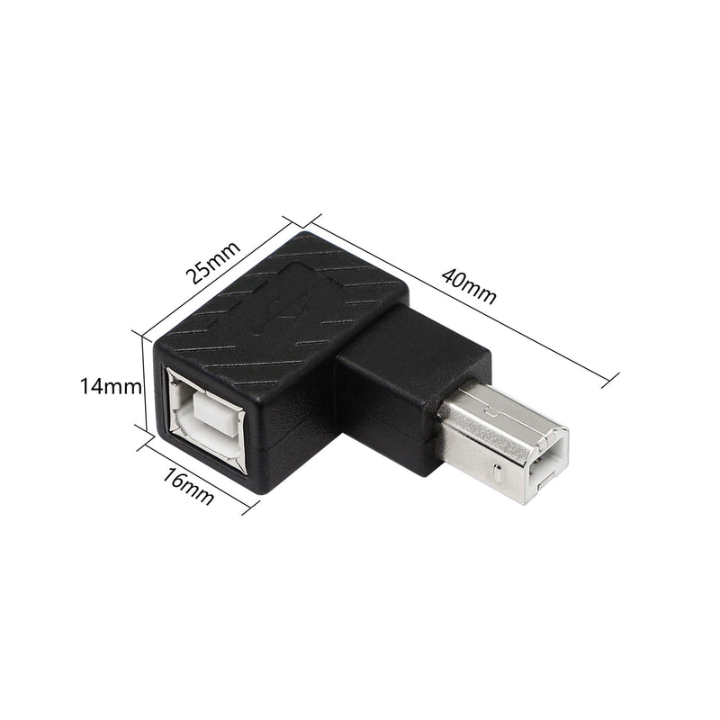 [Australia - AusPower] - YACSEJAO USB 2.0 Type-B Printer Adapter, 2Pack 90 Degrees USB 2.0 B Male to Type-B Female Printer Adapter， for Printer, Scanner, Mobile HDD and More（Left Angle+Right Angle） Left Angle+Right Angle 