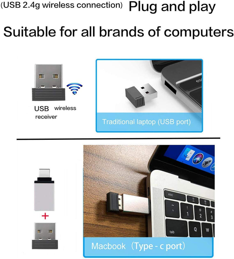 [Australia - AusPower] - AI DAMI Slim Rechargeable Wireless Mouse, Wireless Mouse for Laptop Computer Mac Desktop Notebook PC，2.4G Wireless Mouse (Blue) 