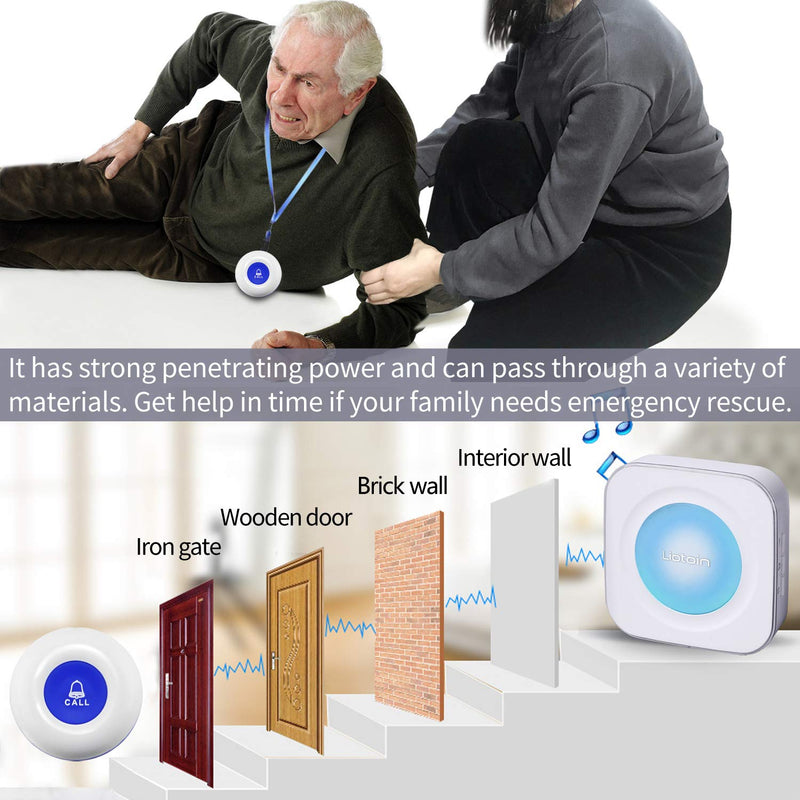 [Australia - AusPower] - LIOTOIN Wireless Caregiver Pager Call Button Nurse Alert System Call Bell for Home/Elderly/Patients/Disabled/School 3 Transmitters 2 Plugin Receivers (600+ft Operating Range)… 3 Transmitters + 2 Plugin Receivers 