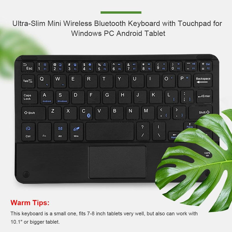 [Australia - AusPower] - Ultra-Slim Bluetooth Keyboard, Mini Portable Wireless Bluetooth3.0 Keyboard with Touchpad, Compatible with Android/Windows System, for PC/Tablet/Computer/Smart Phone 
