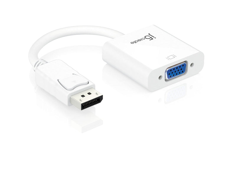 [Australia - AusPower] - j5create DisplayPort to VGA Adapter- 4K 1080p @ 60 Hz | 1.62 Gbps and 2.7 Gbps | Compatible with Apple iMac or MacBook, PC, HDTV, Projectors and More 