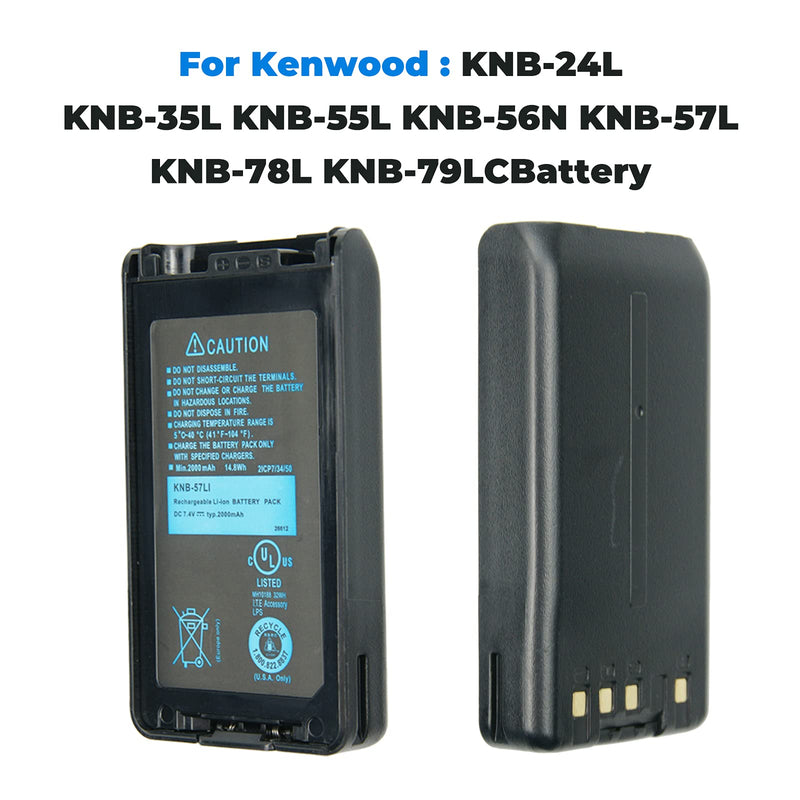 [Australia - AusPower] - 7.4V 2000mAh KNB-57L Replacement Battery for Kenwood TK-2170 TK-2140 TK-2160 TK-3140 TK-3160 TK-3173 Two Way Radio Battery 