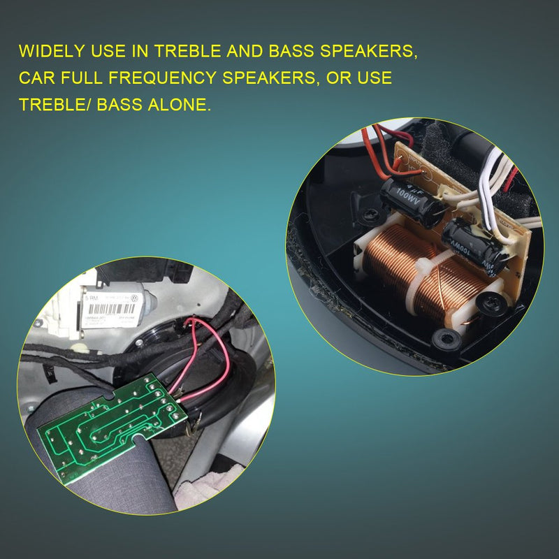 [Australia - AusPower] - 2 Way Audio Speaker Frequency Divider Module Treble Bass Hi-Fi Audio Crossover Filter Distributor Board for DIY Speaker 