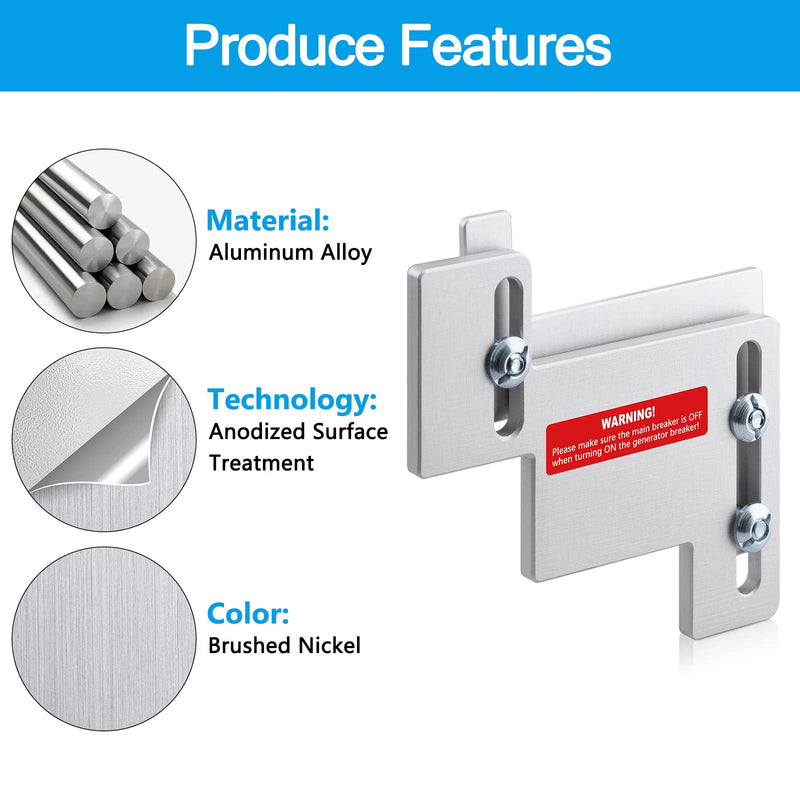 [Australia - AusPower] - ACANORA Generator Interlock Kit for Eaton/Cutler Hammer Challenger BR Series 150 and 200 Amp Panels, 1 1/4 to 1 1/2 Inches Spacing, Brushed Nickel 
