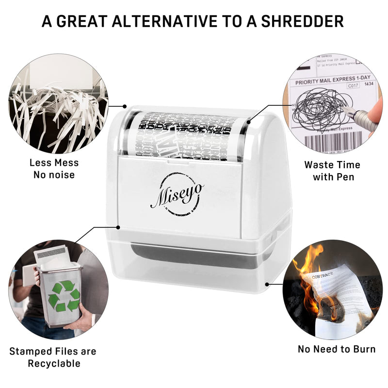 [Australia - AusPower] - Miseyo Identity Theft Protection Roller Stamp Set - White (Incleded 6 Refill Ink) 2.white 