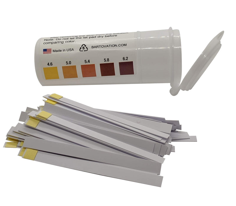[Australia - AusPower] - pH Test Strips for Beer Making, Homebrew, Acidity, 4.6 to 6.2 pH [Vial of 100 Strips] 