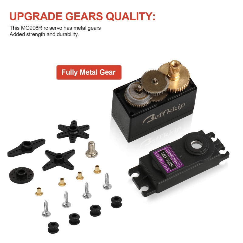 [Australia - AusPower] - [4-Pack] MG996R 55g Metal Gear Torque Digital Servo Motor for Futaba JR RC Helicopter Car Boat Robot 