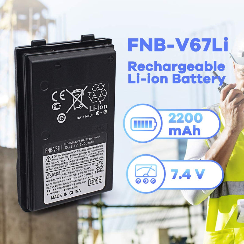 [Australia - AusPower] - FNB-V67Li 2200mAh Li-ion Battery for YAESU FT-250R FT-270R FT-60R HX-370S Vertex VX120 VX150 VX-160 VX180 VX-414 VX-424 VXA120 