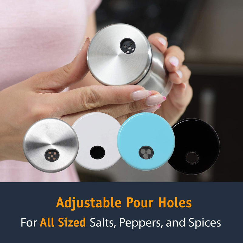 [Australia - AusPower] - CHEFVANTAGE Salt and Pepper Shakers Set with Adjustable Pour Holes - Stainless Steel 