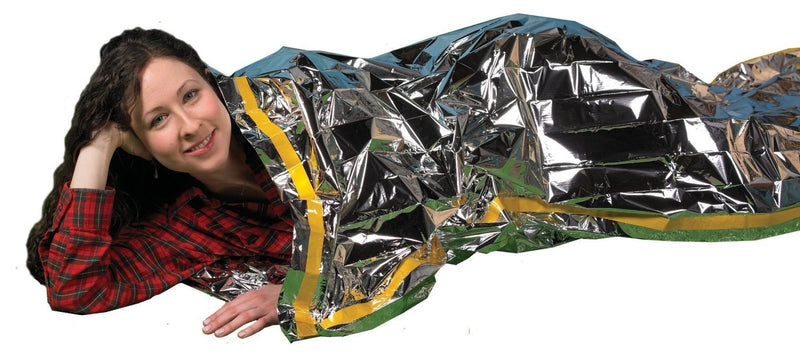 [Australia - AusPower] - Grizzly Gear Emergency Thermal Sleeping Bags Weatherproof Mylar Disaster Survival Bivouac | 7 ft x 3 ft | Compact Lightweight Shelter Signal Reflective Utility | Premium Prepper 2 Pack 