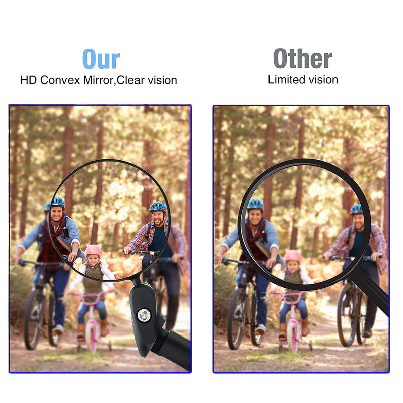 [Australia - AusPower] - Bike Mirrors 2pcs Bar End Bicycle Mirrors for Handlebars Bicycle Cycling Rear View Mirrors, Safe Rearview Mirror with a Aluminum Bike Mirror for Mountain Road Bike Bicycle 