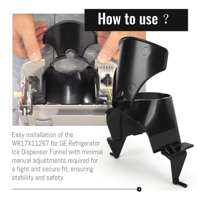 [Australia - AusPower] - Refrigerator Ice Dispenser Funnel WR17X11267 for GE, Replace 947252 AH652226 EA652226 PS652226 WR17X10743 WR17X11148 WR17X11277 