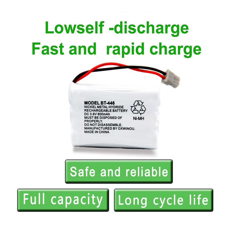 [Australia - AusPower] - BT446 BT-446 BBTY0503001 BT-1004 BT-1005 GE-TL26402 BT-504 CPH-488B Handset Phone OXWINOU 3.6V 800mAh Rechargeable Battery Compatible with Uniden Cordless Phone(4 Pack) 4 PACK 446 BATTERY 