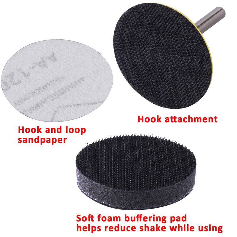 [Australia - AusPower] - SIQUK 300 Pcs 2 Inch Sanding Discs with 1 pc 1/4 Inch Shank Backing Pad and 1 pc Soft Foam Buffering Pad 80 180 240 320 400 600 800 1000 2000 3000 Grit 