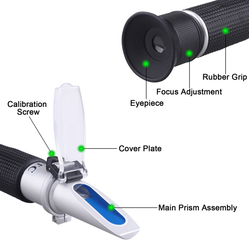 [Australia - AusPower] - Tiaoyeer Brix Refractometer with ATC Digital Handheld Refractometer for Beer Wine Brewing, Dual Scale-Specific Gravity 1.000-1.130 and Brix 0-32% 