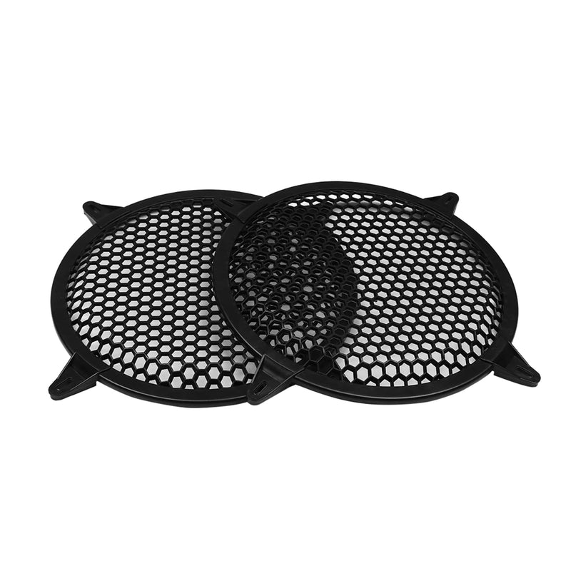 [Australia - AusPower] - X AUTOHAUX 4pcs 10" Black Car Speakers Cover Plastic Mesh Woofer Subwoofer Grill Protector 