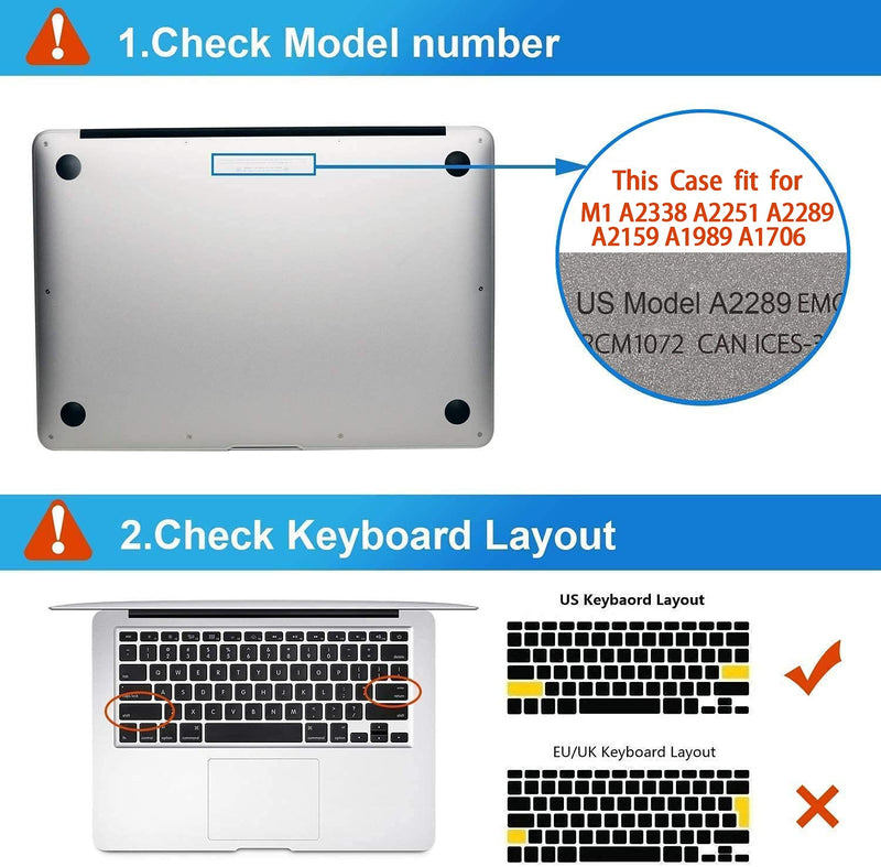 [Australia - AusPower] - EooCoo Compatible for MacBook Pro 13 Inch Case 2020-2016 Release Model M1 A2338 A2251 A2289 A2159 A1989 A1706 A1708 Protective Hard Case with Keyboard Cover, Screen Protector - Crystal Clear MacBook Pro 13" 