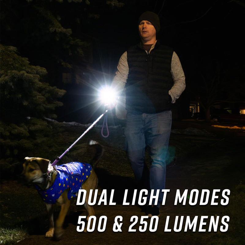 [Australia - AusPower] - noxgear Wrist Light 500 Lumen Lightweight Hands-Free Flashlight - 100Â° Wide Flood Beam - USB-C Rechargeable - IP-64 Waterproof - 2 Brightness Modes - for Dog Walkers, Runners, Avid Night Enthusiasts 