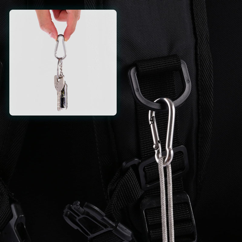 [Australia - AusPower] - 12 Pcs Spring Snap Hook Stainless Steel Carabiner Clip Small Keychain Quick Links for Camping Gear, Hang Bird Feeders, Dog Leash(M4 1.57 Inches) M4 