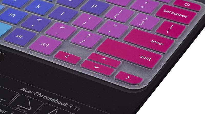 [Australia - AusPower] - Colorful Keyboard Cover for Acer Chromebook Spin 11 311 C733 CP311 511 512/Chromebook 11 CB3-131 CB3-132 CP311 C738T CB5-132T/Chromebook Spin 713 CP713 R13 CB5-312T/Acer Chromebook 14 15.6", Rainbow 